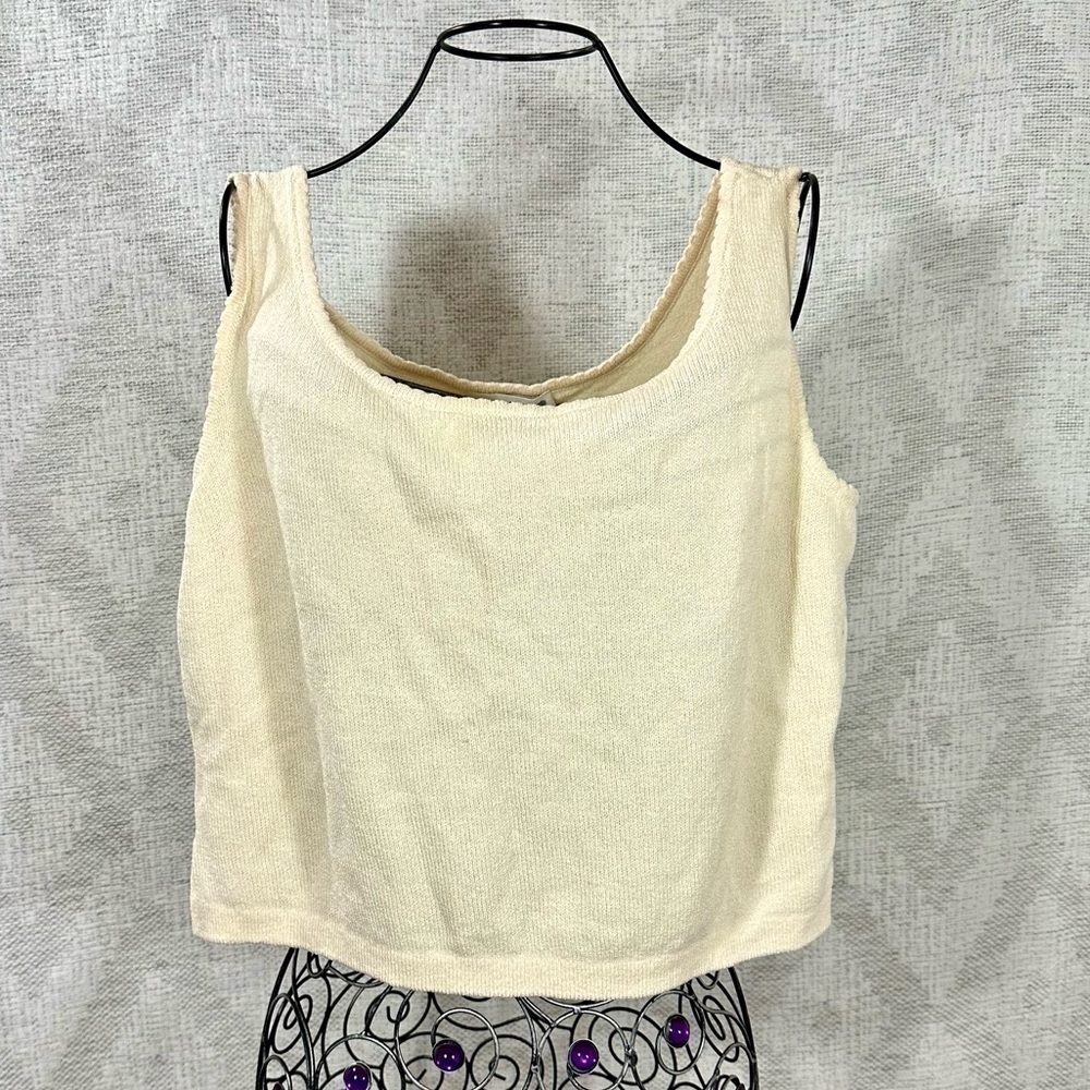 St john santana knit cream tank top size M